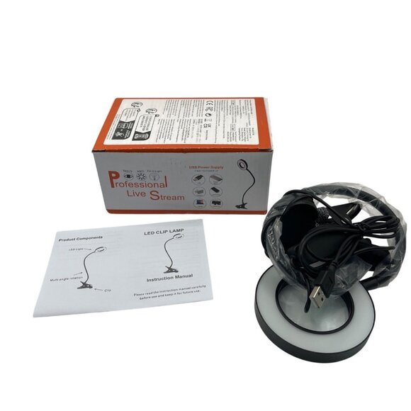 USB LED Clip Lamp For Professional Live Streaming Adjustable Multi-Angle USB 12L - Picture 2 of 5